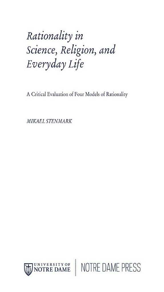 Rationality in Science, Religion, and Everyday Life