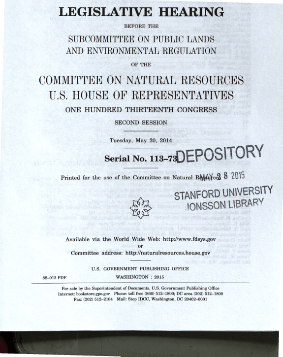 H.R. 1776, "Clear Creek National Recreation Area and Conservation Act"; H.R. 2175, "World War II Memorial Prayer Act of 2013"; H.R. 2489, "Oregon Caves Revitalization Act of 2013"; and H.R. 3806, "Great Smoky Mountains National Park Agreement Act of 2013" — United States. Congress. House. Committee on Natural Resources. Subcommittee on Public Lands and Environmental Regulation